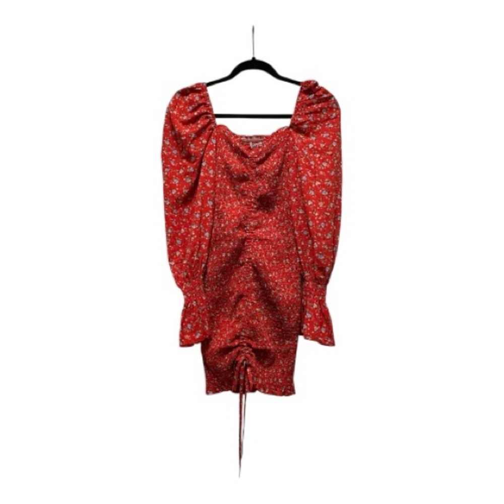Reverse Red Floral Long Sleeve Dress